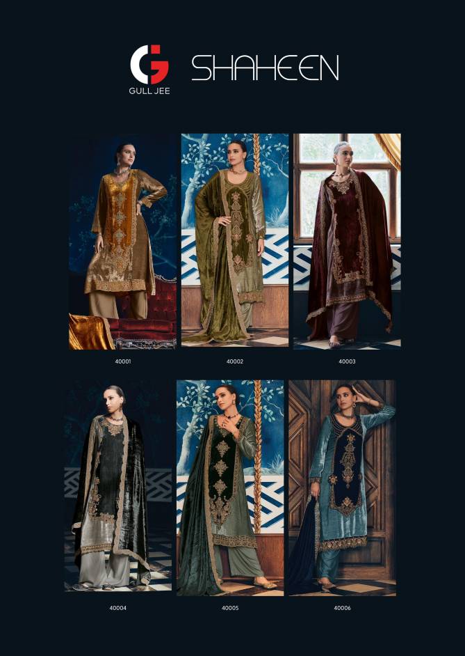 Shaheen By Gull Jee Winter Wear Velvet Designer Salwar Kameez Wholesale online
